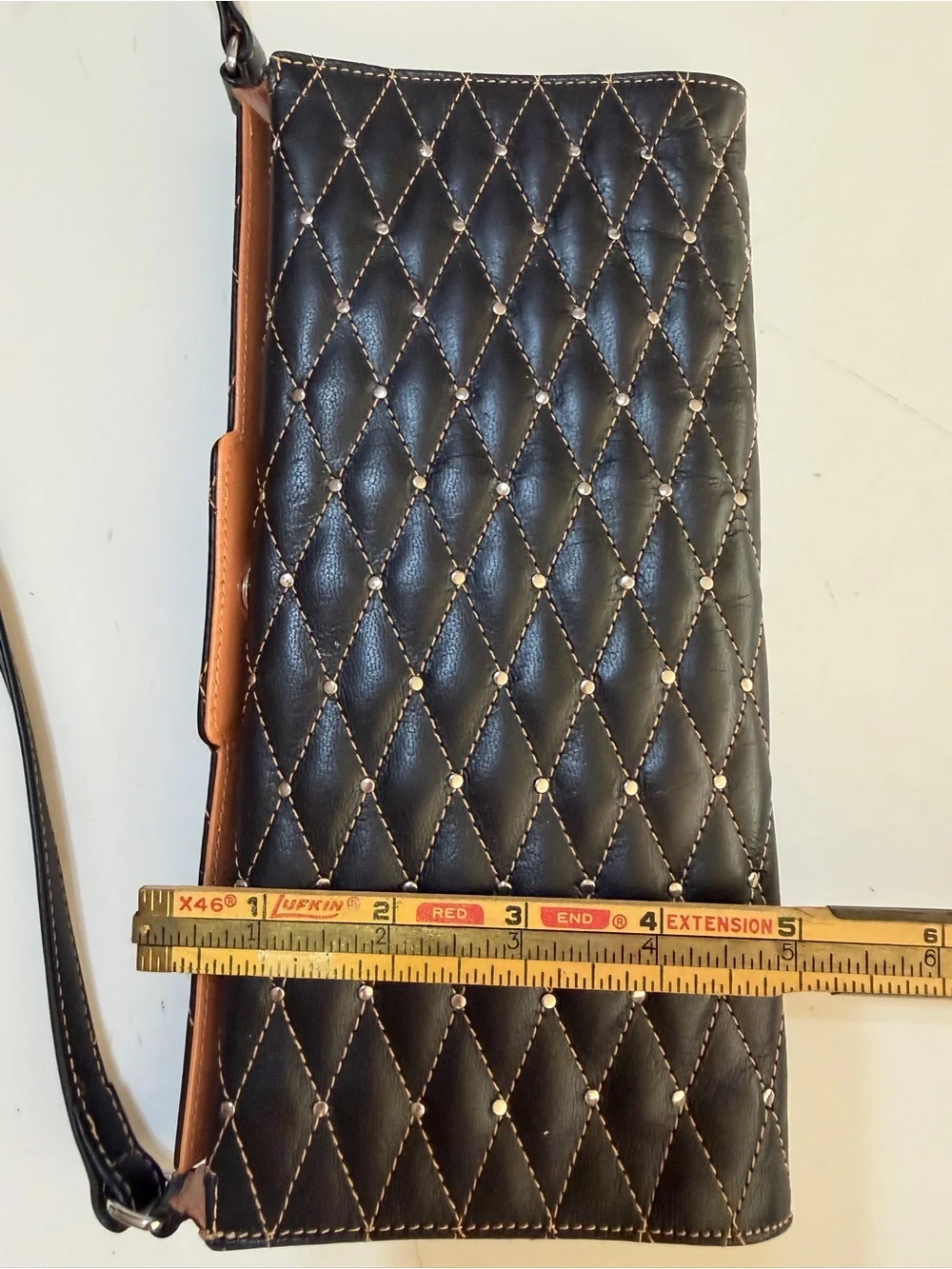 Vintage TUSK Black Quilted Leather Shoulder Bag